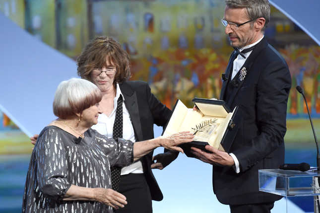 Agnès Varda, Jane Birkin, Lambert Wilson - Palme d'honneur © AFP Anne-Christine Poujoulat
